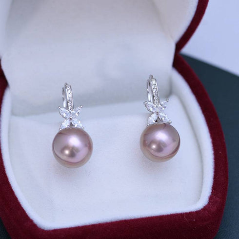 11-12mm CZ Pearl Earrings - House Of Pearls